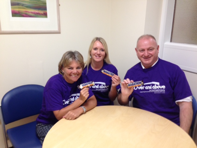 Fundraising team, Julie, Gemma & Ian showing their support